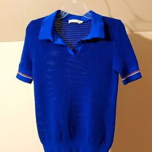 Tory Burch szm blue mesh polo